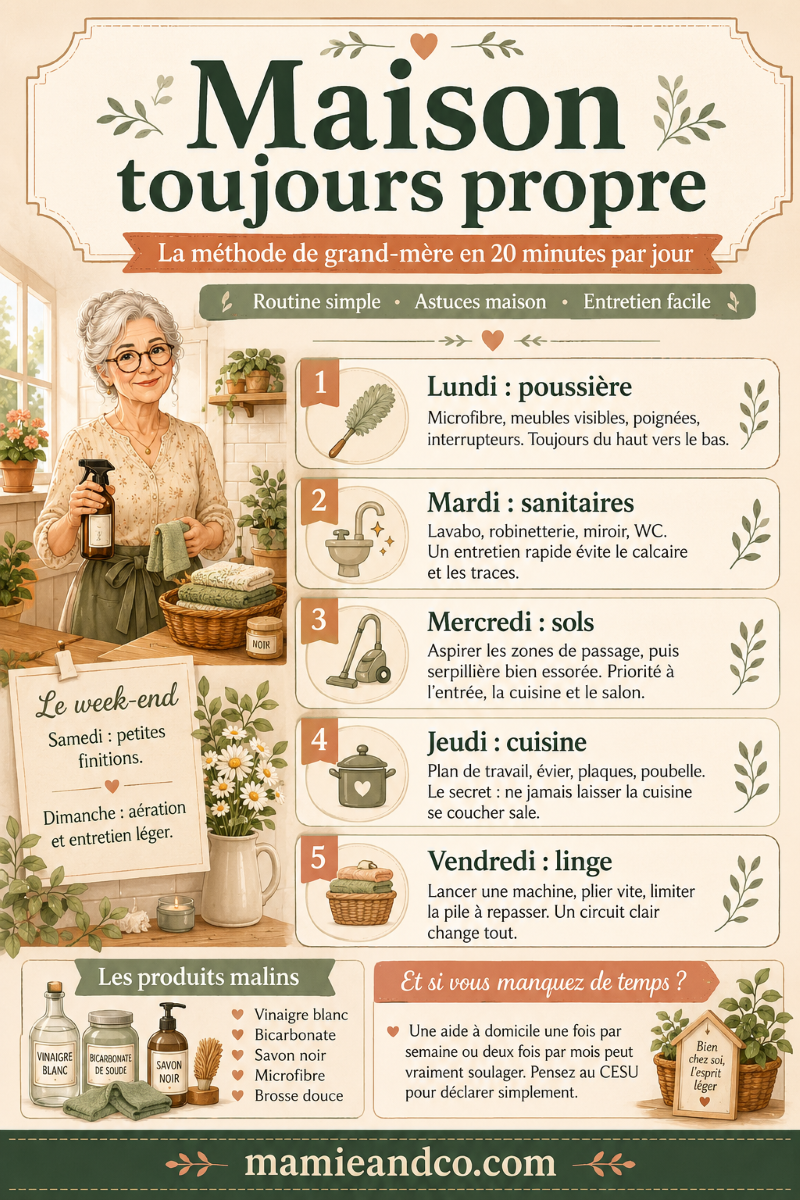 Maison toujours propre la méthode de grand-mère en 20 minutes par jour